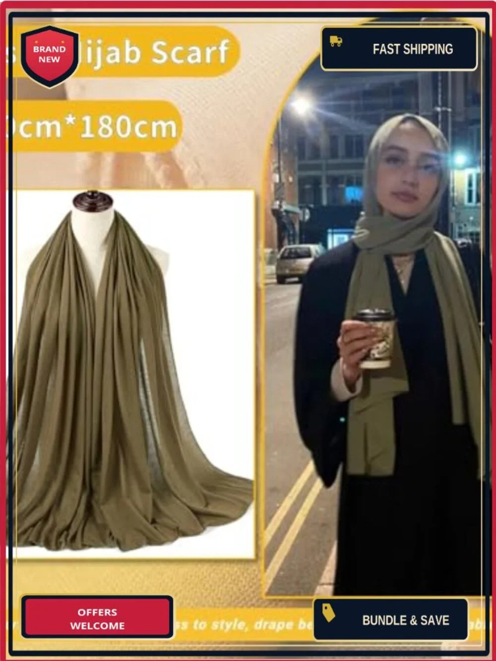 100% Polyester Large Hijab Head Wrap Scarf for Black Women Turban Style